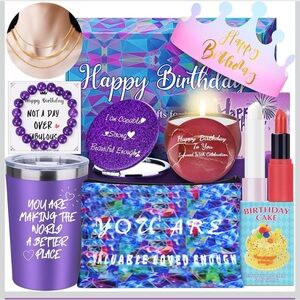 Birthday Celebration Set with Purple and Blue Accents